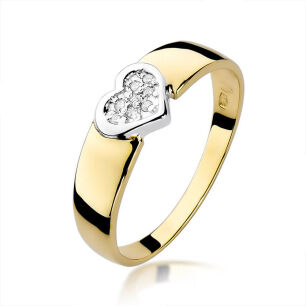 Pierścionek z brylantami W314 0,04ct żółte złoto r11