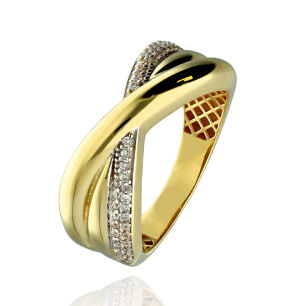 Pierścionek złoty pr.333 z cyrkoniami r14