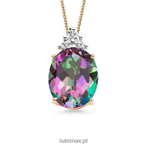 Zawieszka z topazem mystic 2,75ct i brylantami