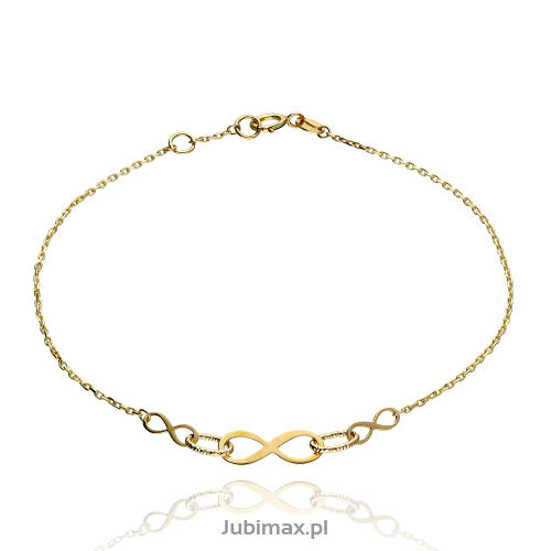 Bransoletka złota pr.333 nieskończoności 19cm