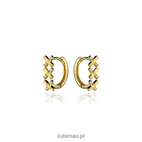 Kolczyki złote pr.375 z cyrkoniami