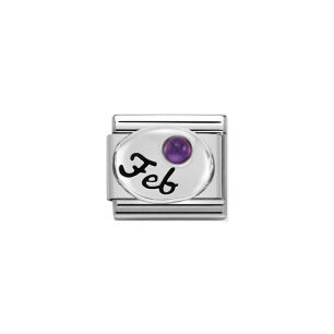 Nomination Link Silver 925 330505-02 Luty ametyst