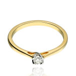 Pierścionek z brylantem 0,05ct żółte złoto r12