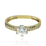 Pierścionek złoty pr.375 z cyrkoniami r15