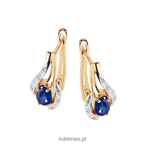 Kolczyki szafiry 0,60ct i brylanty