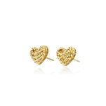 Kolczyki złote pr.375 serca młotkowane