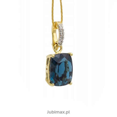 Zawieszka z london blue topaz 3,08ct i brylanty