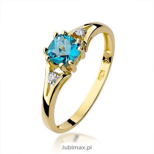 Pierścionek z topazem W44 0,70ct żółte złoto r15