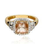 Pierścionek z morganitem 1,85ct i brylantami r14