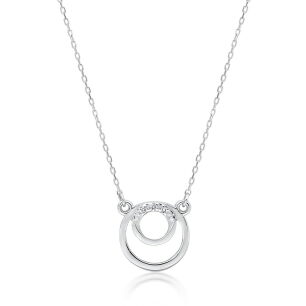 Naszyjnik z brylantami C33 0,015ct białe złoto 45cm