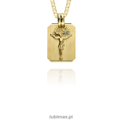 Zawieszka złota pr.585 blaszka z Jezusem