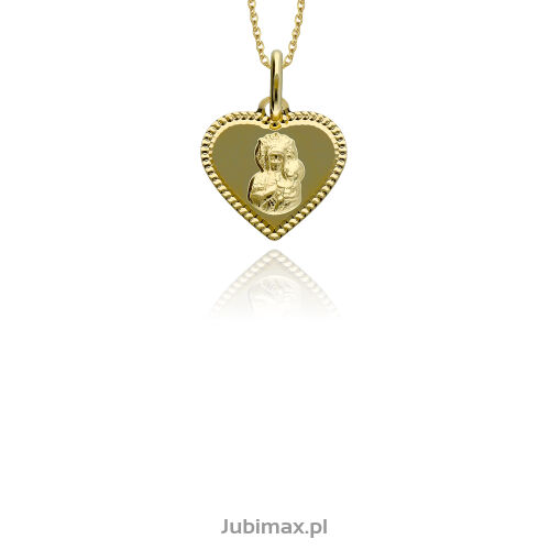 Medalik złoty pr.585 Matka Boska serce