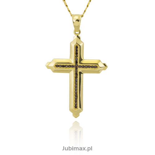 Krzyżyk złoty pr.585 z cyrkoniami