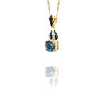 Zawieszka z london blue topazem 0,99ct i szafiry