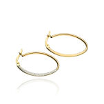 Kolczyki złote pr.375 owalne z białym złotem