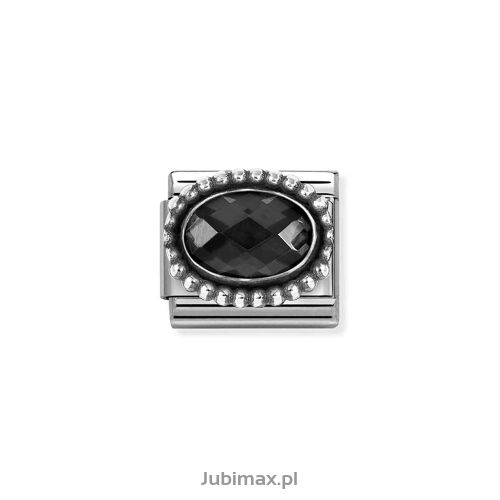 Nomination Link Silver 925 330607-011 Czarna cyrkonia