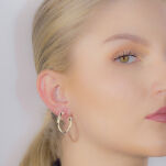 Kolczyki złote pr.375 z białym złotem - 3