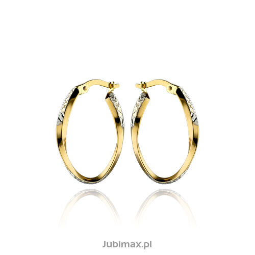 Kolczyki złote pr.375 z białym złotem