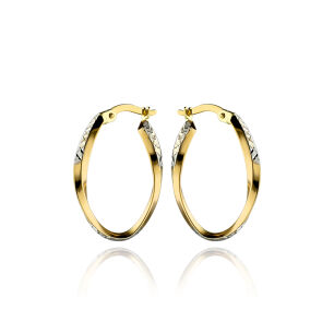 Kolczyki złote pr.375 z białym złotem