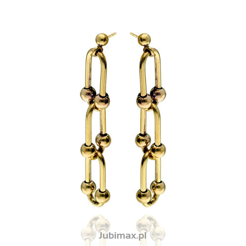Kolczyki złote pr.585 Dallacqua łańcuch
