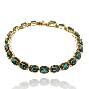 Bransoletka z london blu topazami 6,30ct brylanty