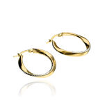 Kolczyki złote pr.375 koła kręcone z białym złotem