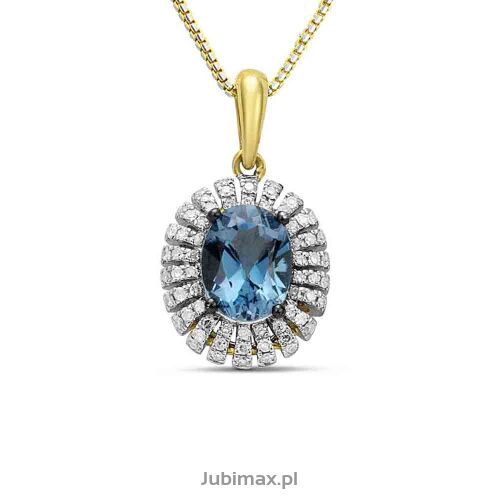 Zawieszka topaz london blue 1,40ct i brylanty