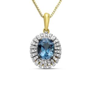 Zawieszka topaz london blue 1,40ct i brylanty