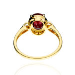 Pierścionek z granatem 2,34ct i brylantami r15