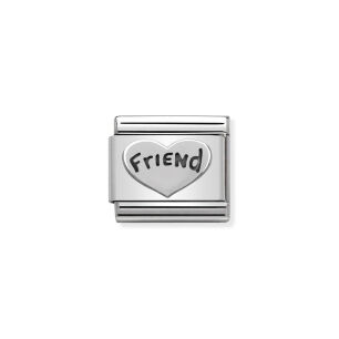 Nomination Link Silver 925 330101-18 Serce "przyjaciel"