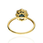 Pierścionek z szafirem 0,92ct i szafiry białe r15