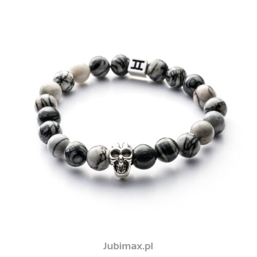 Bransoletka GEMINI C4M Classic Skull Grey