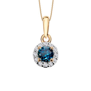 Zawieszka z london blue topazem 0,26ct i topazami