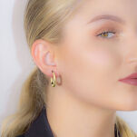 Kolczyki złote pr.585 młotkowane owalne - 3