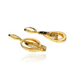 Kolczyki złote pr.585 podwójne ażurowe