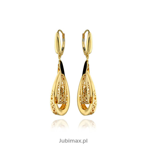 Kolczyki złote pr.585 podwójne ażurowe