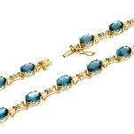 Bransoletka london blue topazy 12,00ct i brylanty 18cm