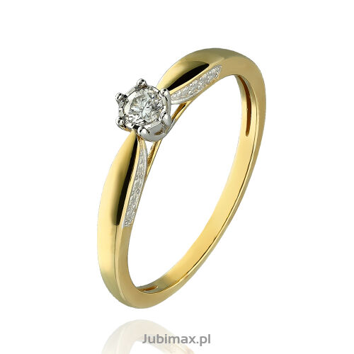 Pierścionek z brylantem 0,10ct r13