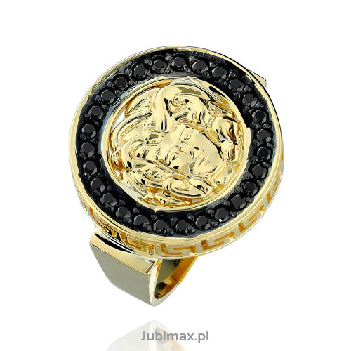 Pierścionek złoty pr.585 z cyrkoniami medusa r16