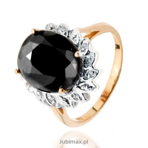 Pierścionek z szafirem 6,00ct i brylantami r15