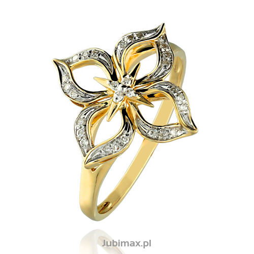 Pierścionek z brylantami 0,08ct r15