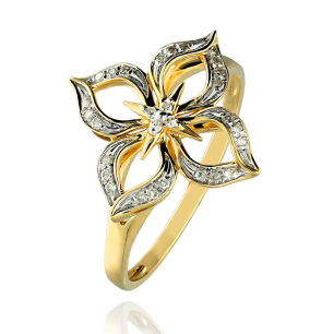 Pierścionek z brylantami 0,08ct r15