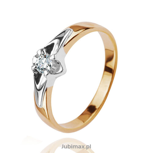 Pierścionek z brylantem 0,15ct r14
