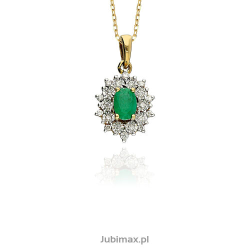 Zawieszka ze szmaragdem 0,52ct i brylantami