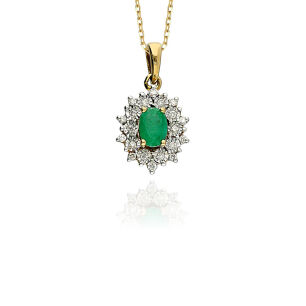 Zawieszka ze szmaragdem 0,52ct i brylantami