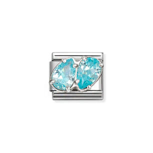 Nomination Link Silver 925 330329-16 Błękitne krople