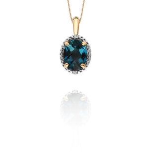 Zawieszka london blue topaz 1,54ct i brylanty