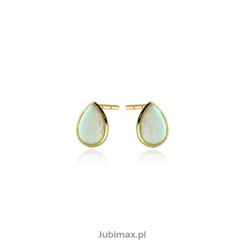 Kolczyki złote pr.333 z opalem łezki