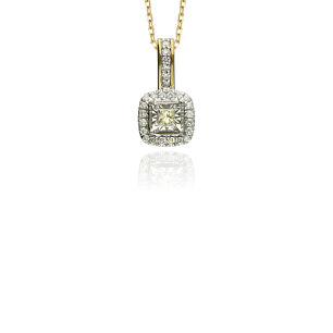 Zawieszka z brylantami 0,22ct żółte złoto