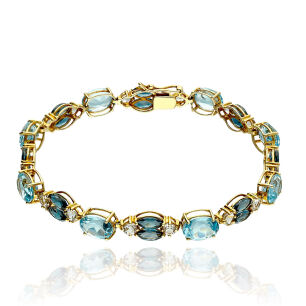Bransoletka z topazami 15,36ct 18cm